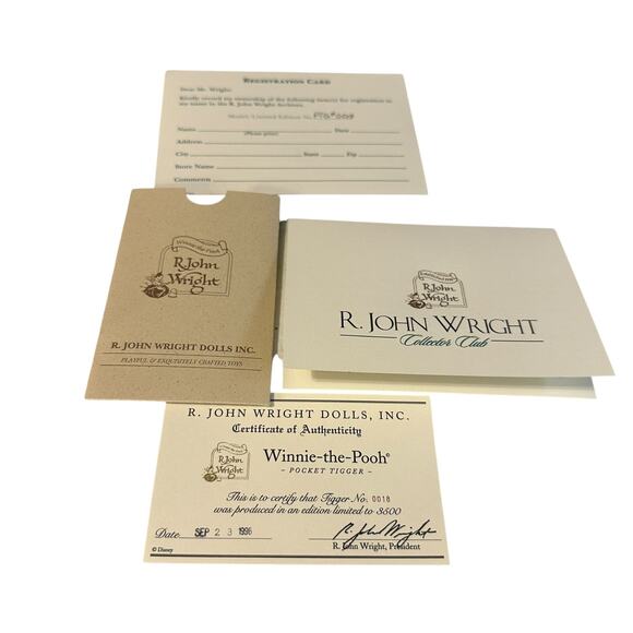 R John Wright #0018 of 3500 Winnie The Pooh - Pocket Tigger With Box Certificate - Picture 2 of 3